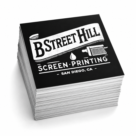 Premium Screen Printed Stickers - Black and White